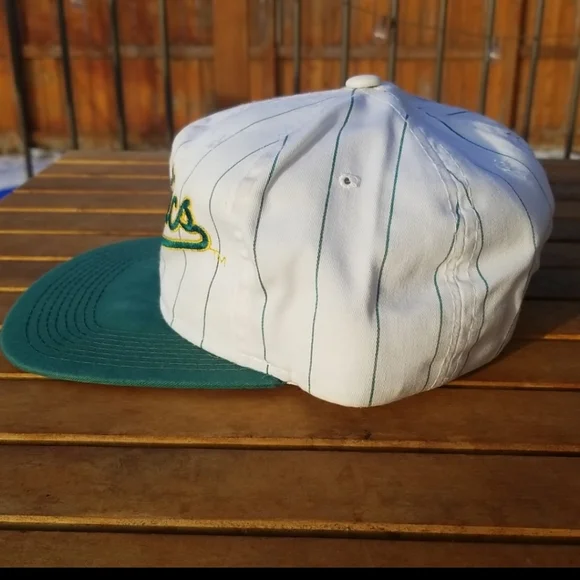vtg Oakland A's Script Snapback Pin Stripe Starter Hat - CLEAN - Picture 5 of 11